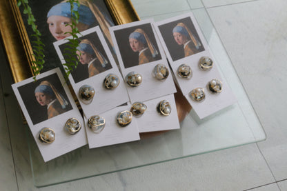 Vermeer's Inspired Flower & Pearl Earrings No.6 ピアス Pierce 真珠の耳飾りの少女