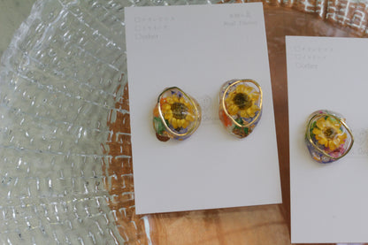 Sun Flower Earrings - 向日葵  〜 No.2 Clip-on イヤリング