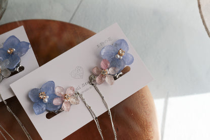 Hydrangea Flying Butterfly  No.44 - Clip-on(イヤリング）