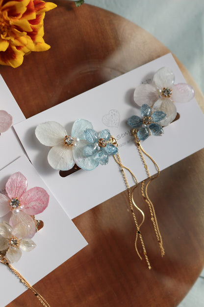 Hydrangea Flying Butterfly  No.42 - Clip-on(イヤリング）