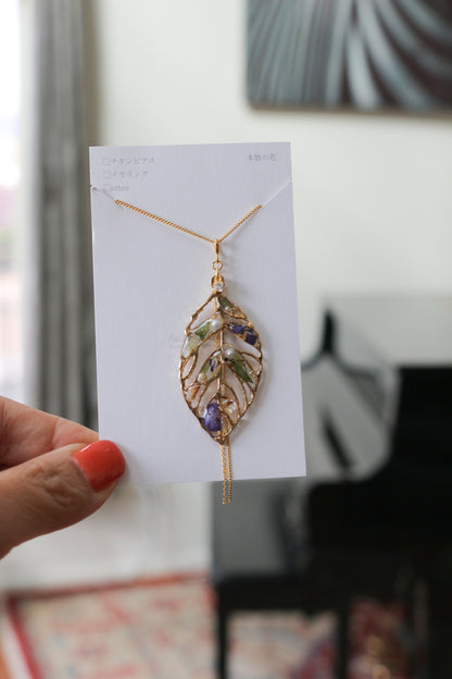 Leaf Necklace with chain 60cm  No.12