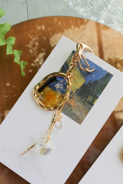 Gogh Inspired Flower Bag Charm No.2 Café Terrace at Night -夜のカフェ・テラスフォーラム広場