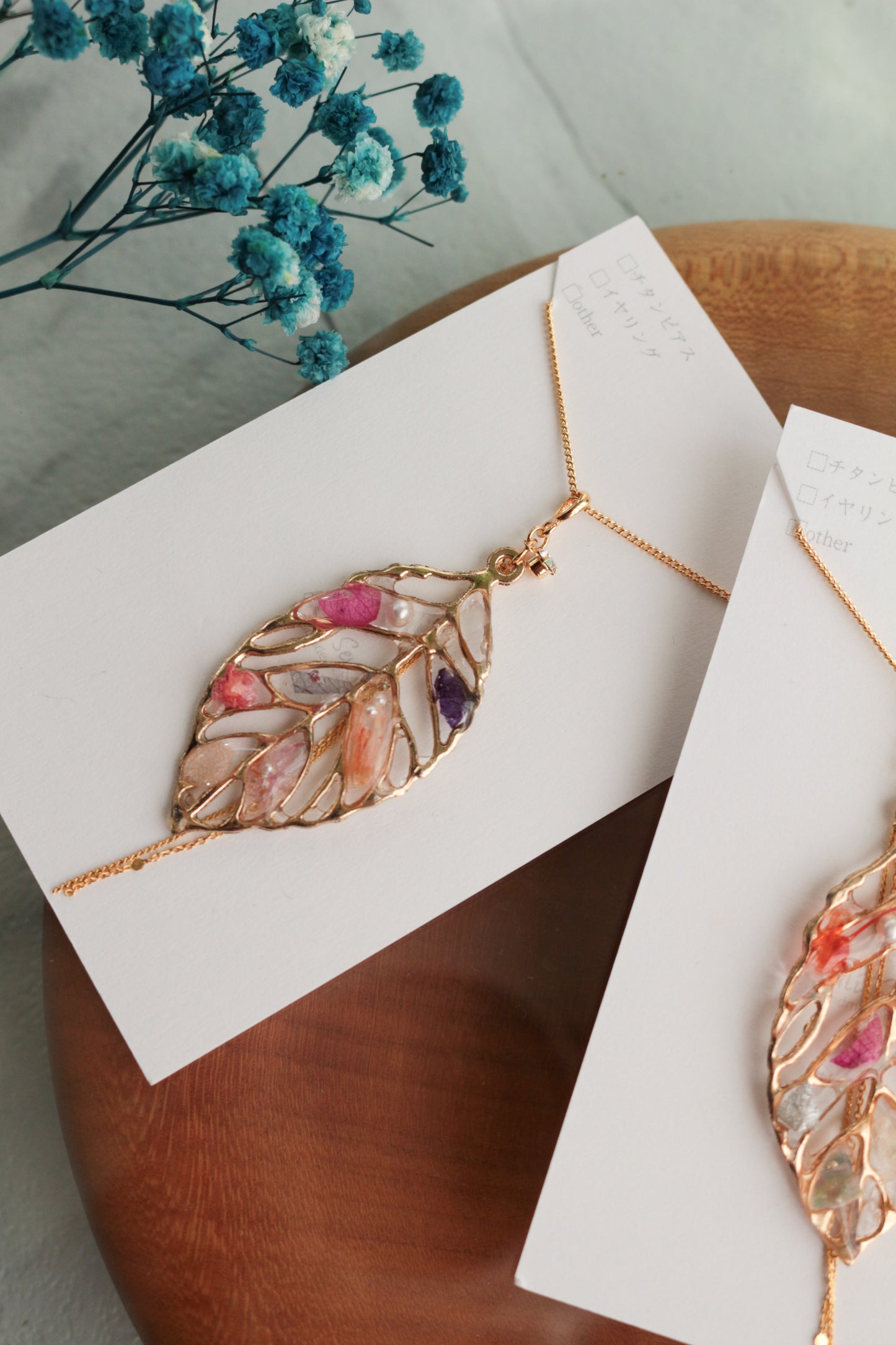 Leaf Necklace with chain 60cm  No.13