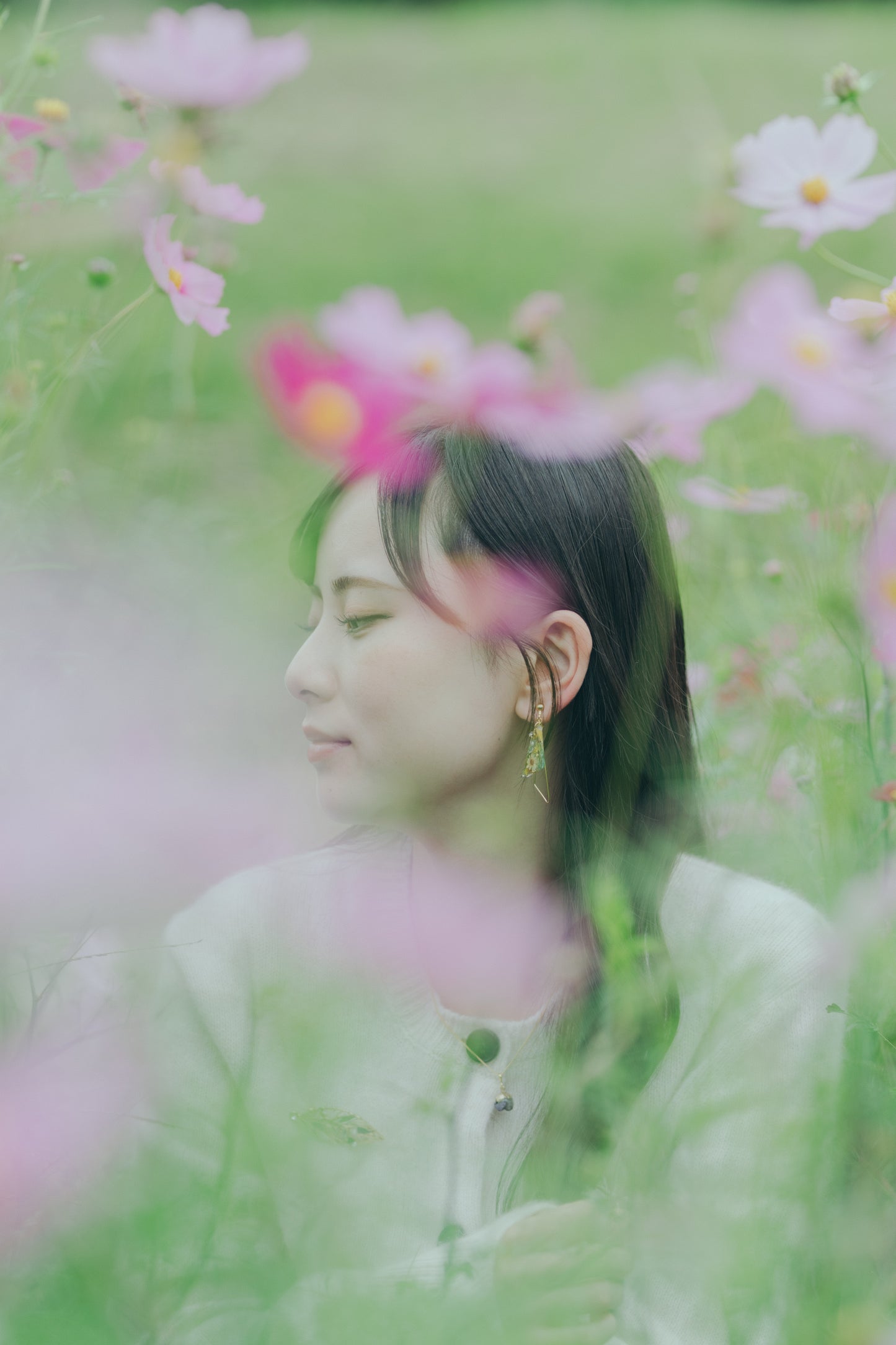 Claude Monet Sunflowers Inspired Triangular Floral Earrings-ひまわり
