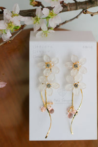 Real "Someiyoshino" Sakura Earring - White Sakura "凛"