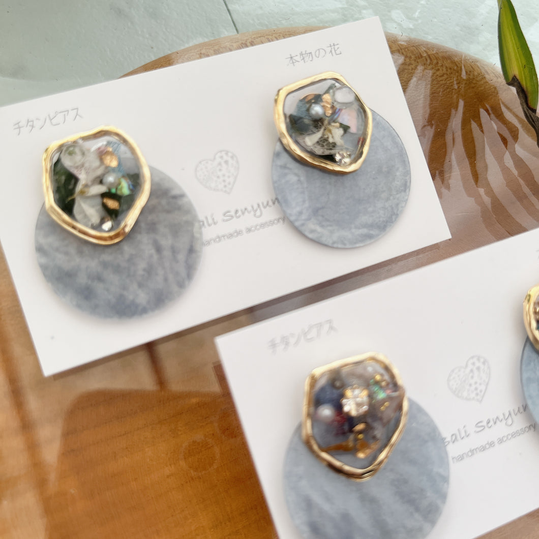 Shell Earrings -  Titanium Pierce   No.1 チタン ピアス