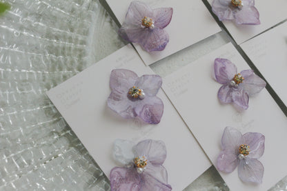 Hydrangea Petal  No.64 パーツ選べます。Clip-on or Titanium Pierce