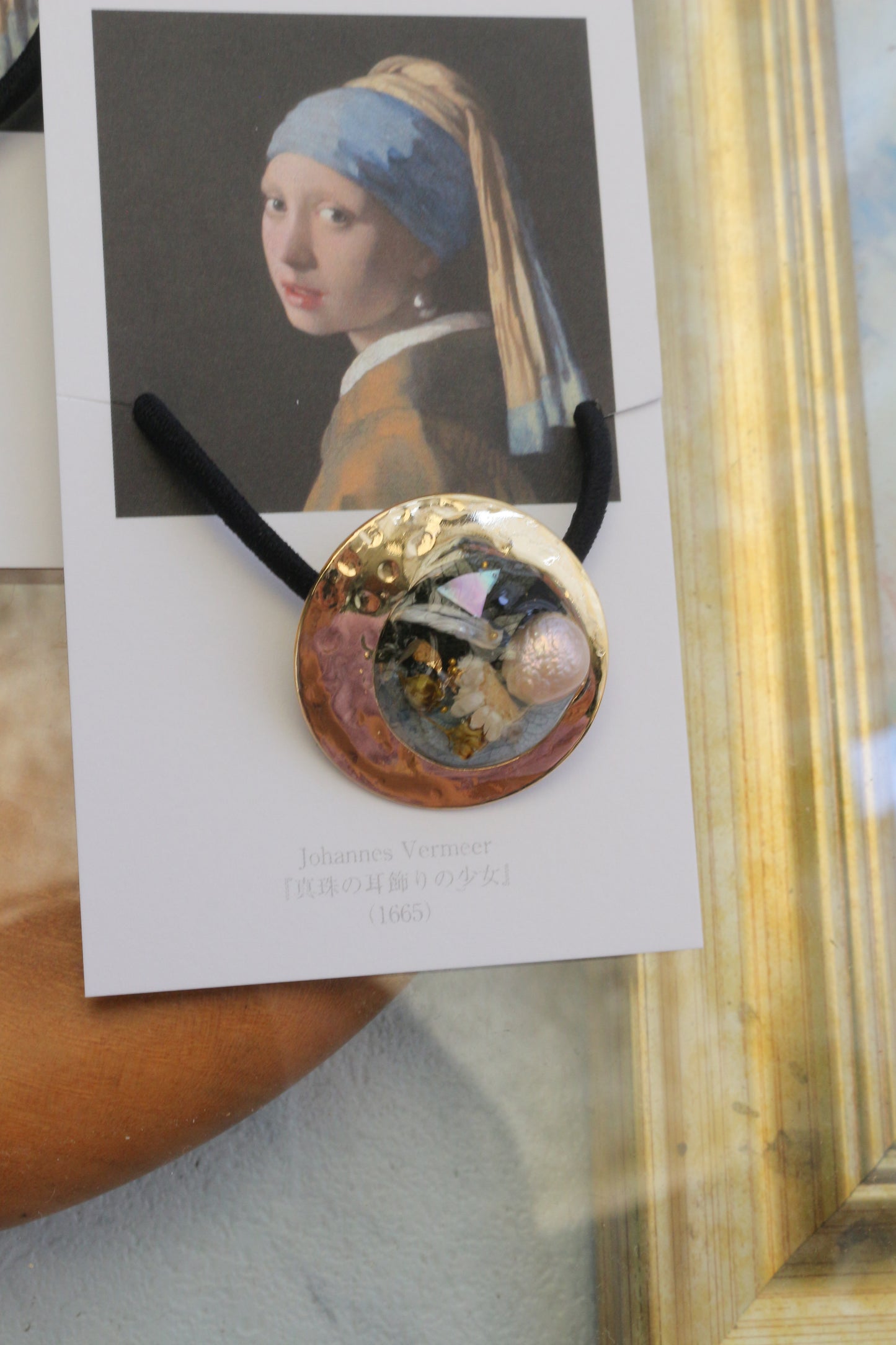 Vermeer Inspired Flower Hair tie  真珠の耳飾りの少女