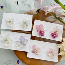 Paired Hydrangea  No.8-  Clip-on(イヤリング）Limited item