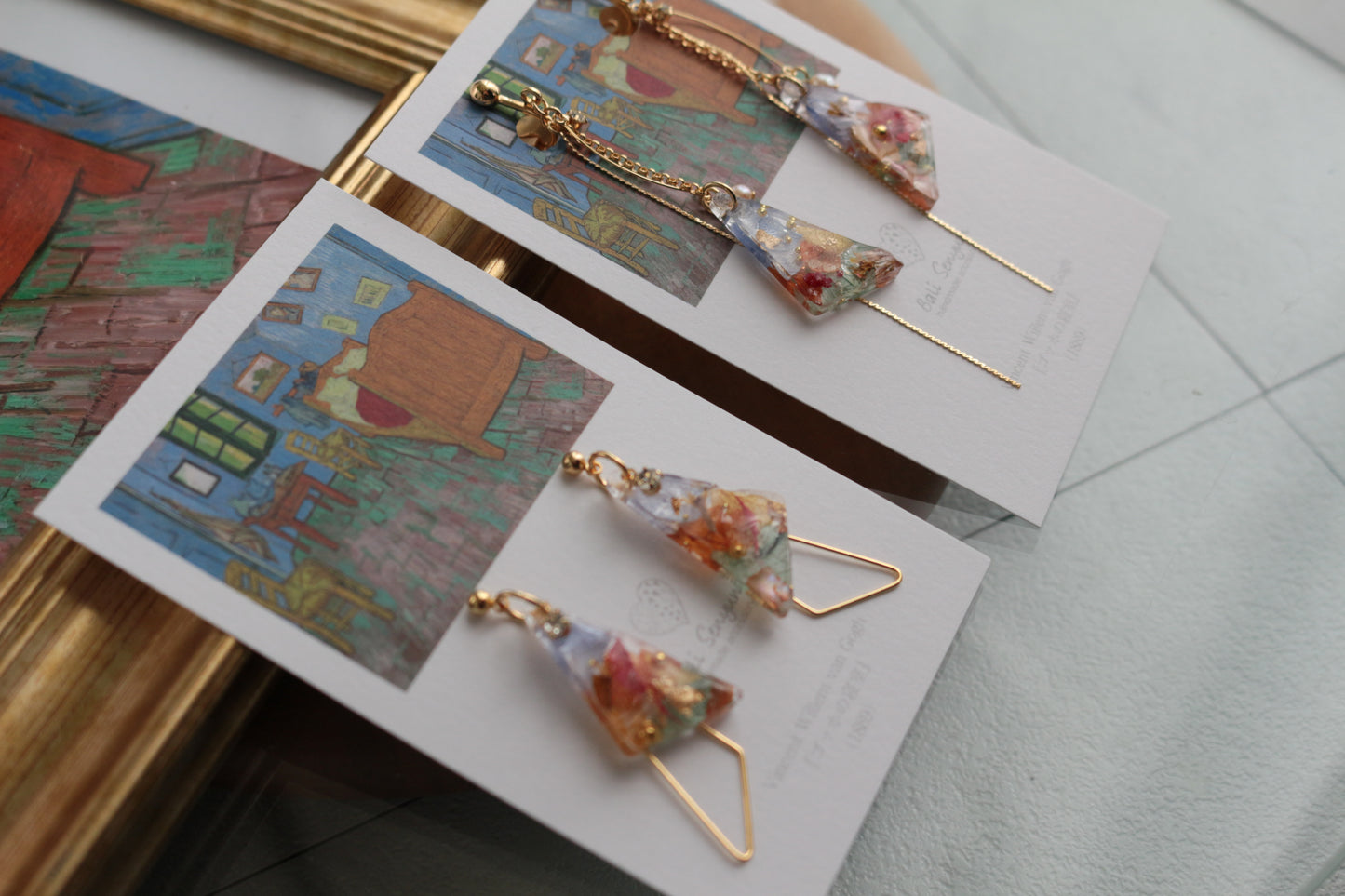 Gogh Inspired Earrings Bedroom in Arles-ゴッホの寝室