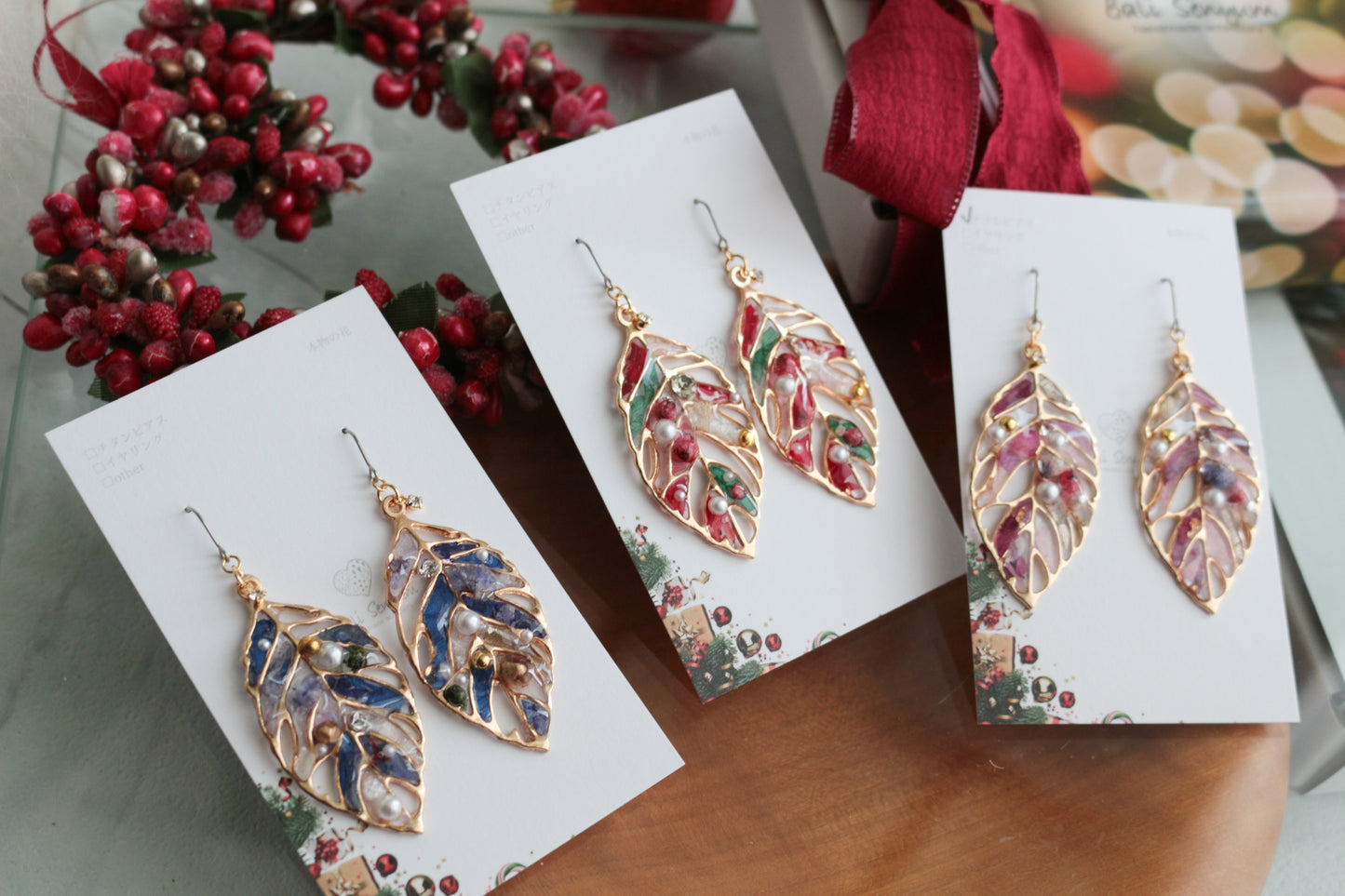 Christmas Leaf Earring