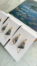 Claude Monet Water Lilies Inspired Triangular Floral Earrings -  No.3