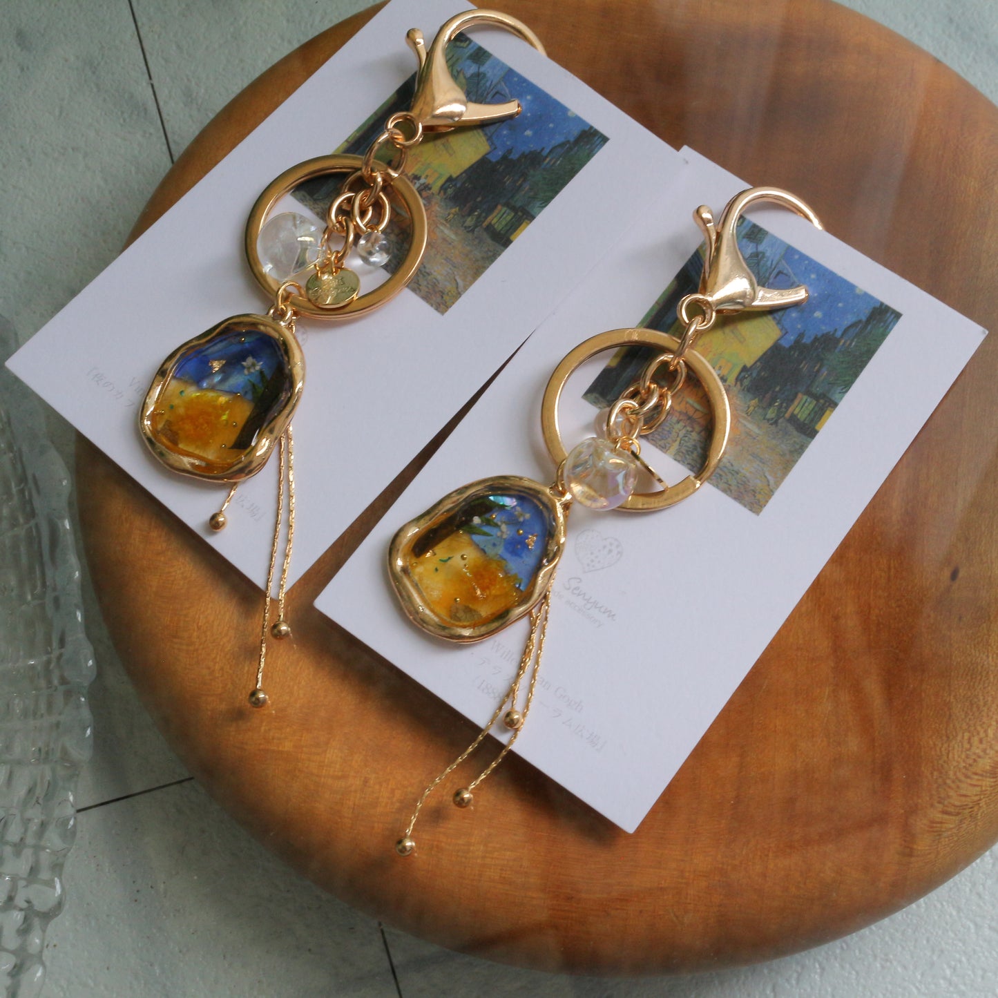 Gogh Inspired Flower Bag Charm No.3 Café Terrace at Night -夜のカフェ・テラスフォーラム広場
