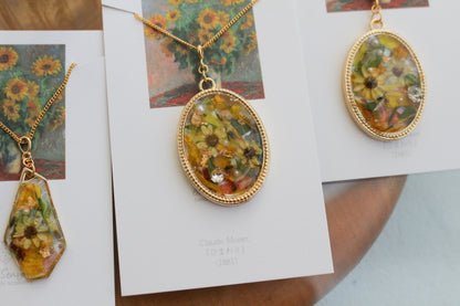 Claude Monet's Sunflowers Inspired Necklace - ひまわり BIG No.1
