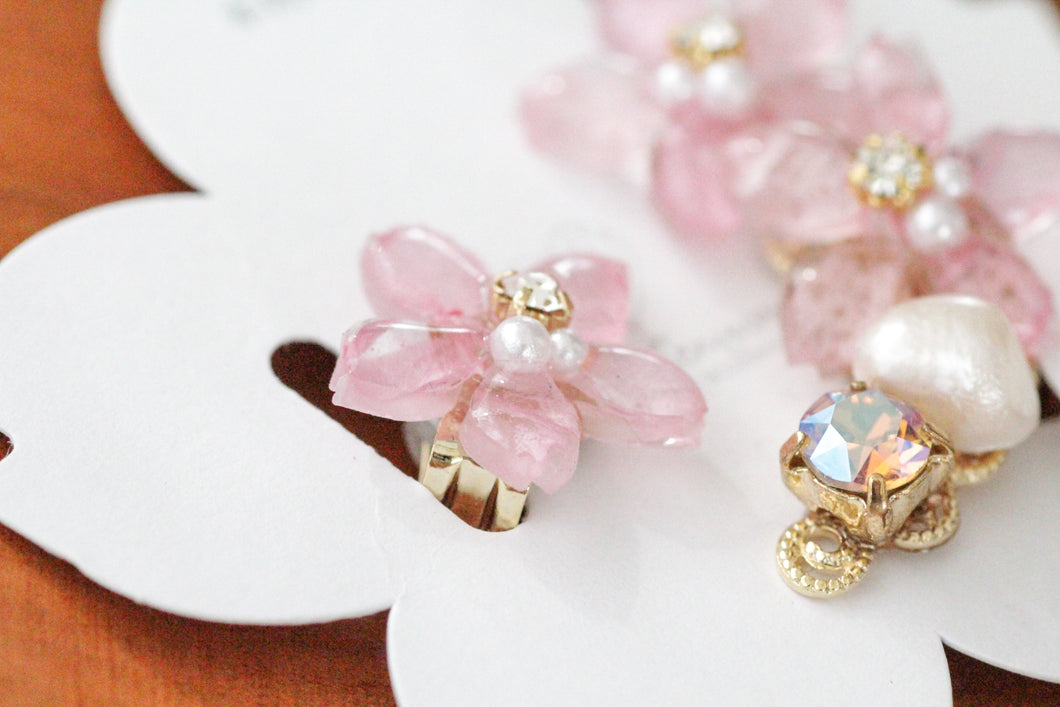 Someiyoshino Double Sakura Earring and Ear Cuff #S028