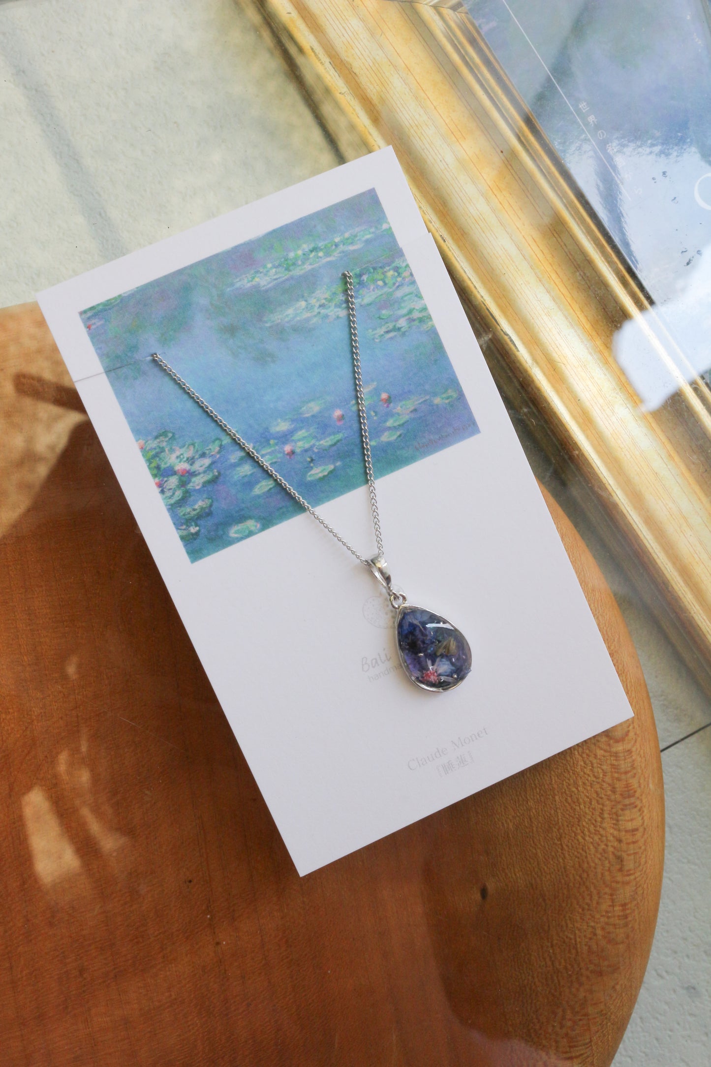 Claude Monet's Water Lilies Inspired Necklace - 睡蓮 ロジウムカラーネックレス