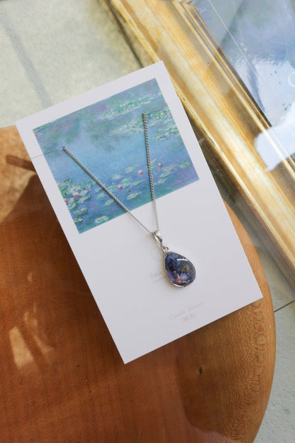 Claude Monet's Water Lilies Inspired Necklace - 睡蓮 ロジウムカラーネックレス