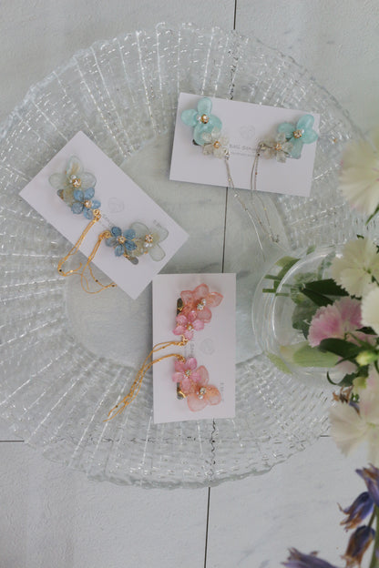 Hydrangea Flying Butterfly  No.51 - Clip-on(イヤリング）