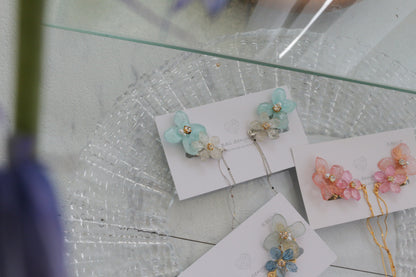 Hydrangea Flying Butterfly  No.51 - Clip-on(イヤリング）