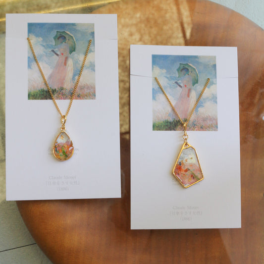 Claude Monet's Woman With a Parasol Inspired Necklace - 散歩　”日傘をさす女性”