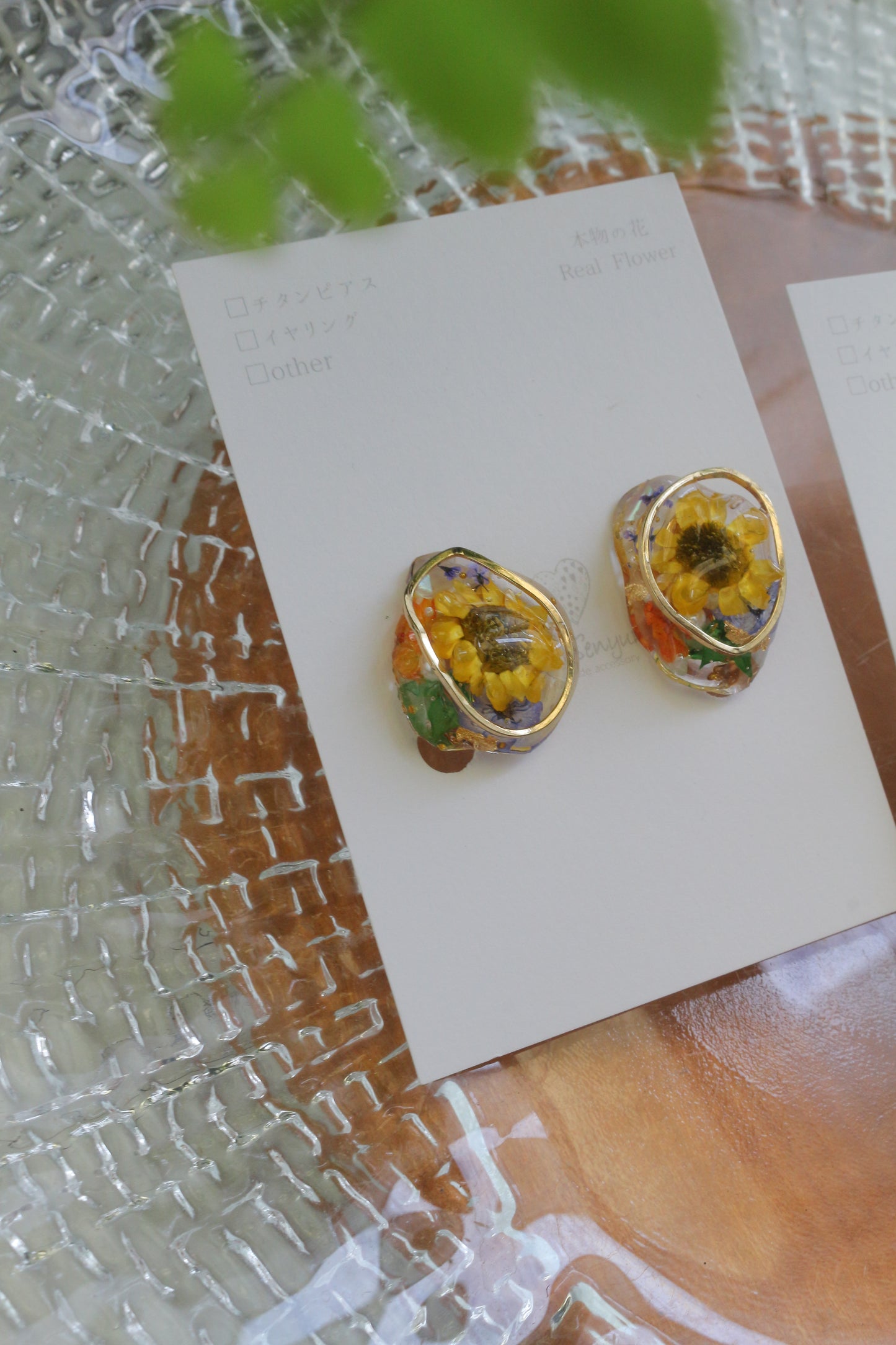 Sun Flower Earrings - 向日葵  〜 No.2 Clip-on イヤリング
