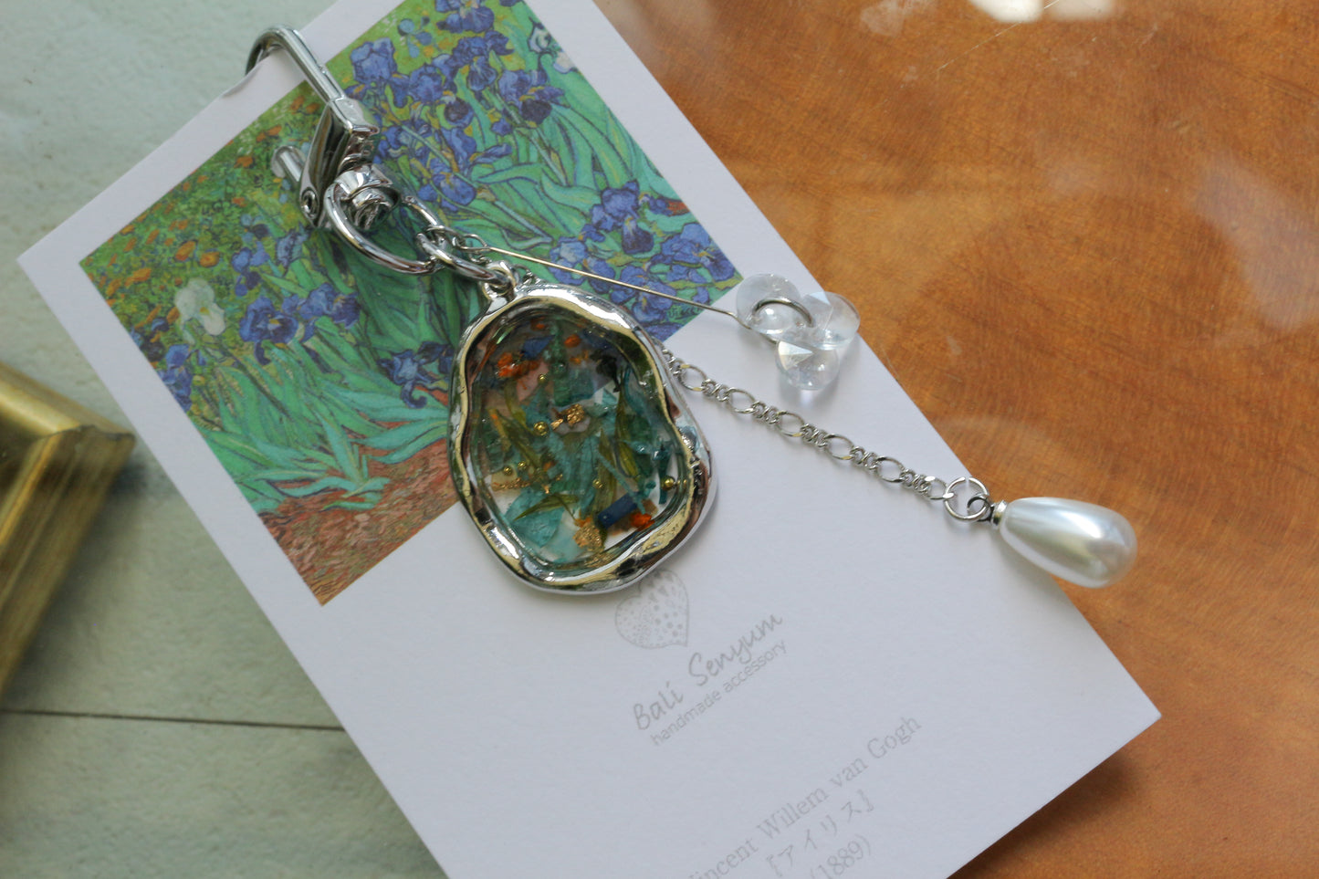 Gogh Inspired Flower Bag Charm No.1 - アイリス