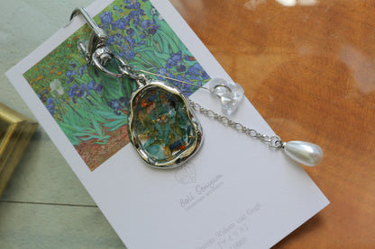 Gogh Inspired Flower Bag Charm No.1 - アイリス