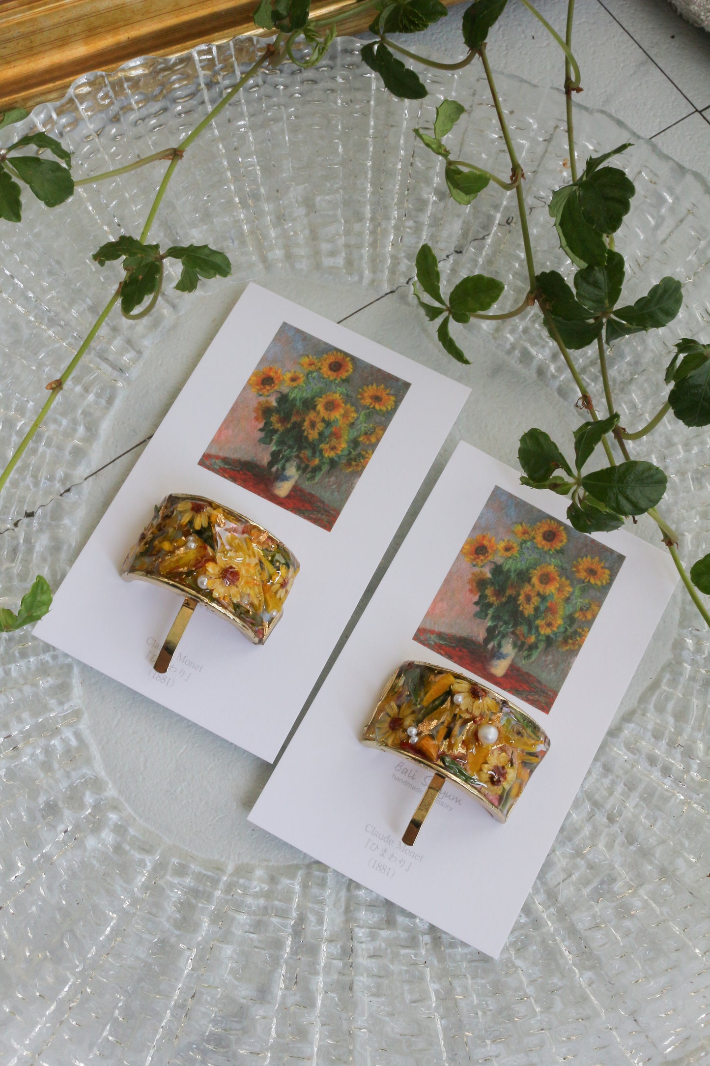 Monet Inspired Flower Ponytail Hook ひまわり