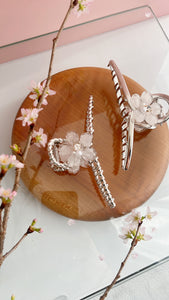 Someiyoshino Sakura Silver Color Hair Clip - White  Big