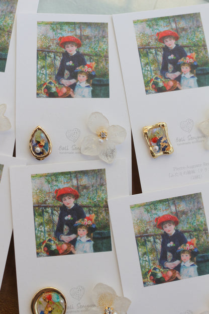 Renoir's Two Sisters Inspired Earrings No.7 イヤリング Clip-on "ふたりの姉妹"