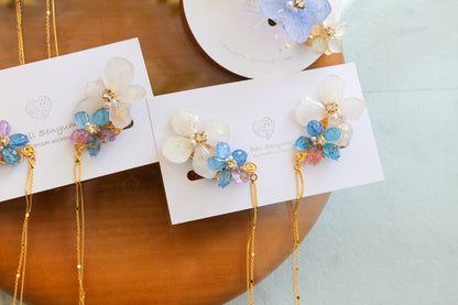 Hydrangea Flying Butterfly  No.32 - Clip-on(イヤリング）