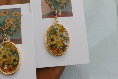 Claude Monet's Sunflowers Inspired Necklace - ひまわり BIG No.1
