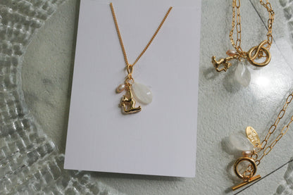 Cat & Hydrangea Necklace No.1