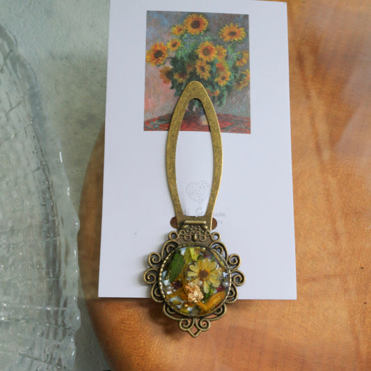 Monet Inspired Flower Book Mark No.1 ひまわり