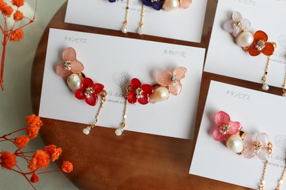 Hydrangea Pearl Flower Earring No.6 Titanium Pierce(ピアス)