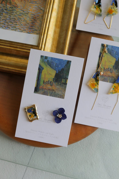 Gogh Inspired Earrings Café Terrace at Night -夜のカフェ・テラスフォーラム広場