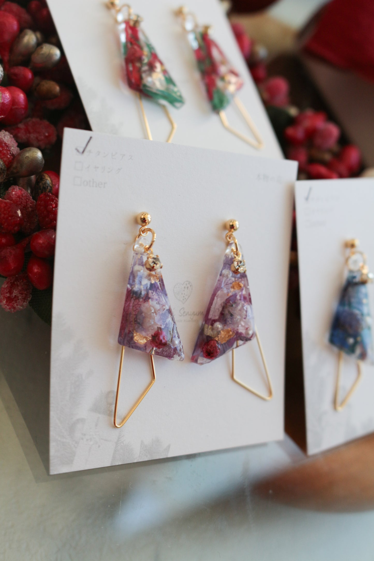 Christmas Triangle Earrings