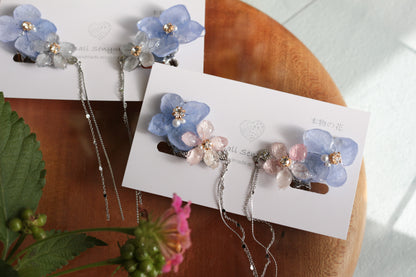 Hydrangea Flying Butterfly  No.44 - Clip-on(イヤリング）