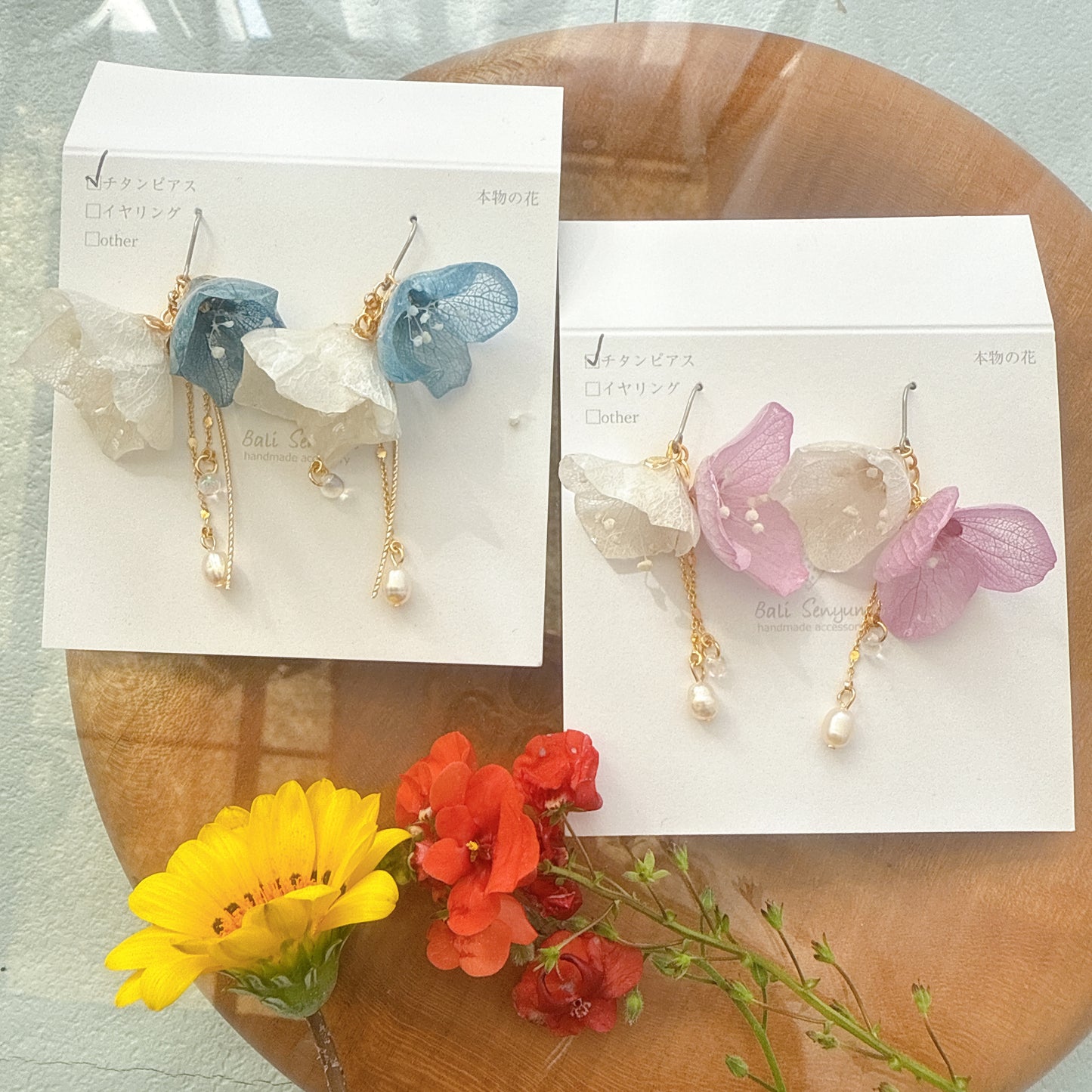 SUZUYOME2 Original Flower Earrings - No.7