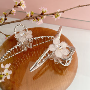 Someiyoshino Sakura Silver Color Hair Clip - White  Big