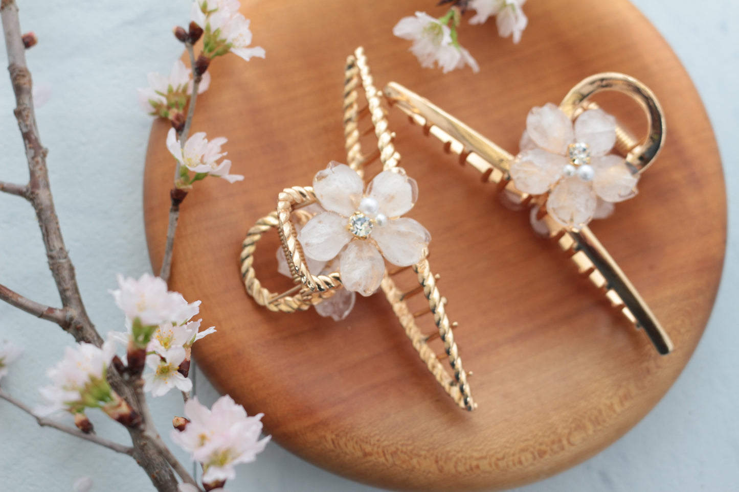 Someiyoshino Sakura Hair Clip - White Big