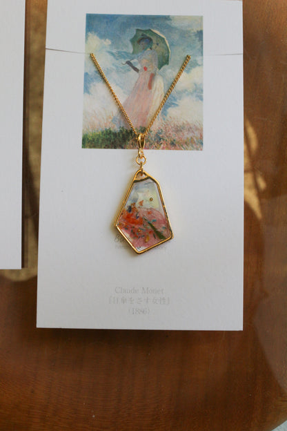 Claude Monet's Woman With a Parasol Inspired Necklace - 散歩　”日傘をさす女性”