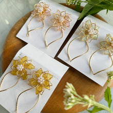 Three Layer Flower with Wave Hoop Earrings -  Titanium Pierce  Limited item No.2