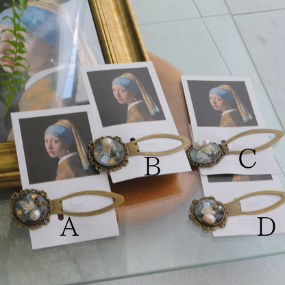 Vermeer Inspired Flower Book Mark No.1 - 真珠の耳飾り