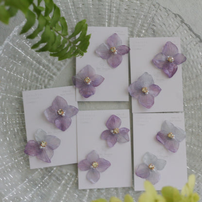 Hydrangea Petal  No.64 パーツ選べます。Clip-on or Titanium Pierce