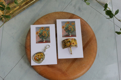 Monet Inspired Flower Key Chain ひまわり