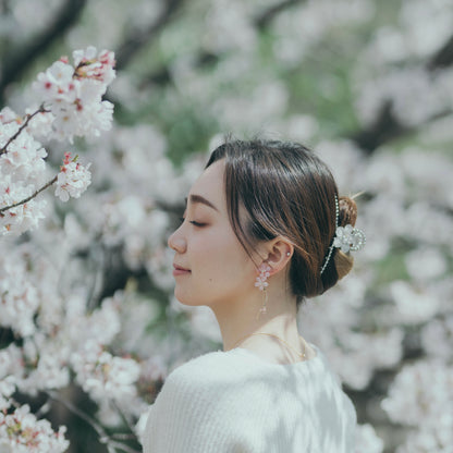 Someiyoshino Sakura Hair Clip - White Big