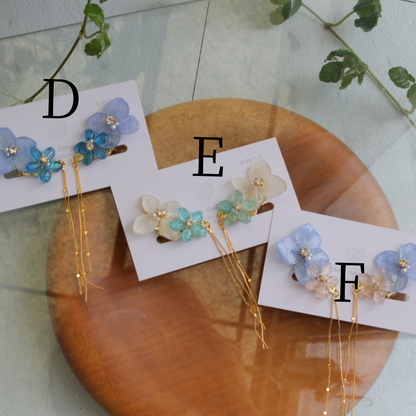 Hydrangea Flying Butterfly  No.53 - Clip-on(イヤリング）