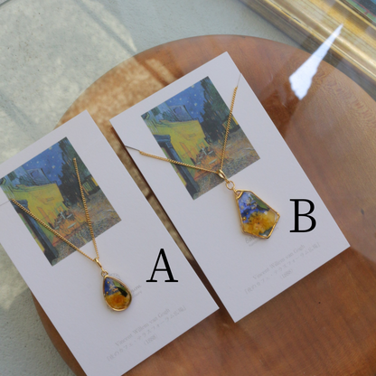 Gogh's Irises Inspired Necklace - 夜のカフェテラス