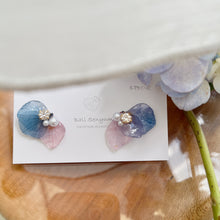 Blue Gradation & Pink Hydrangea Wing  -Titanium Pierce(ピアス）